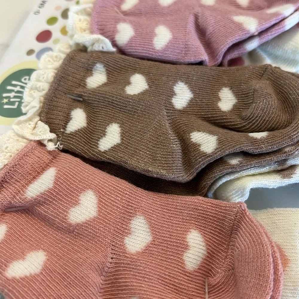 Little Me heart ruffle socks baby girl 0-6 months